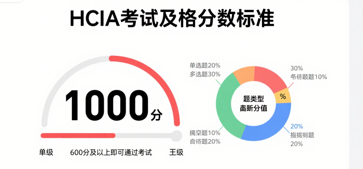 HCIA 考试有哪些题型？及格分数是多少？